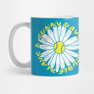 Sunny Days and Double Plays Fastpitch Softball Cute Softball Saying Mug